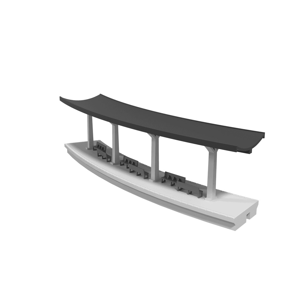 Modern Bench, 4-Seat (set of 10) station view