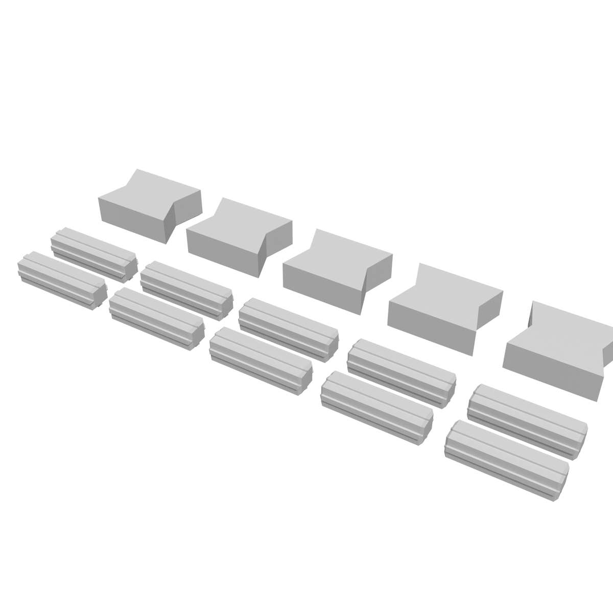 Spur-N Bahnsteigverbinder (10 Stifte + 5 Schwalbenschwänze)