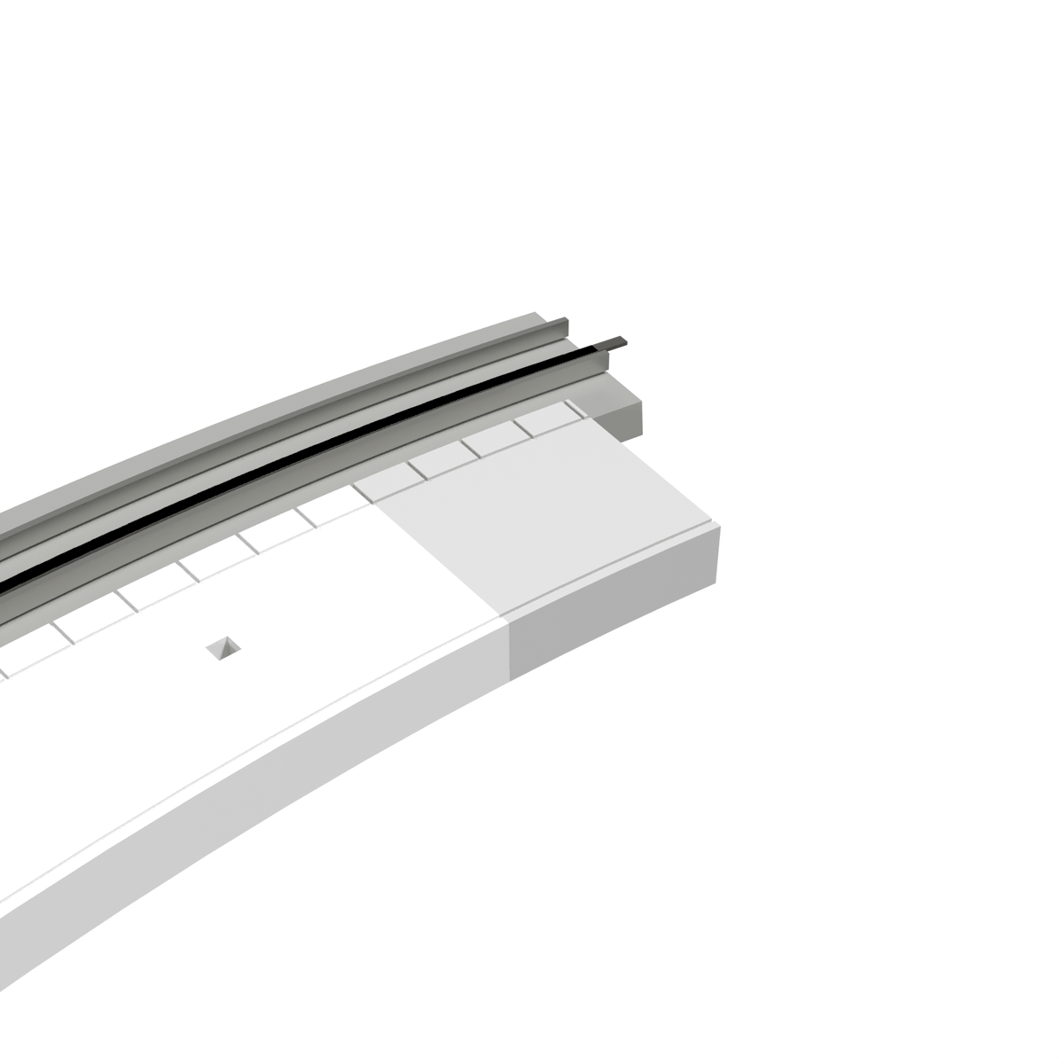 Platform End Cap, Curved, N Scale, for Kato Unitrack