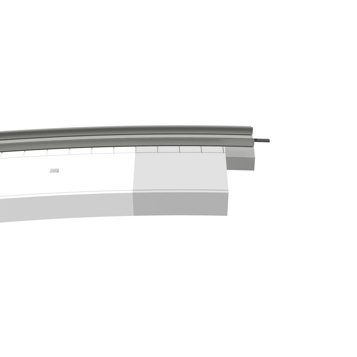 Platform End Cap, Curved, N Scale, for Kato Unitrack front view