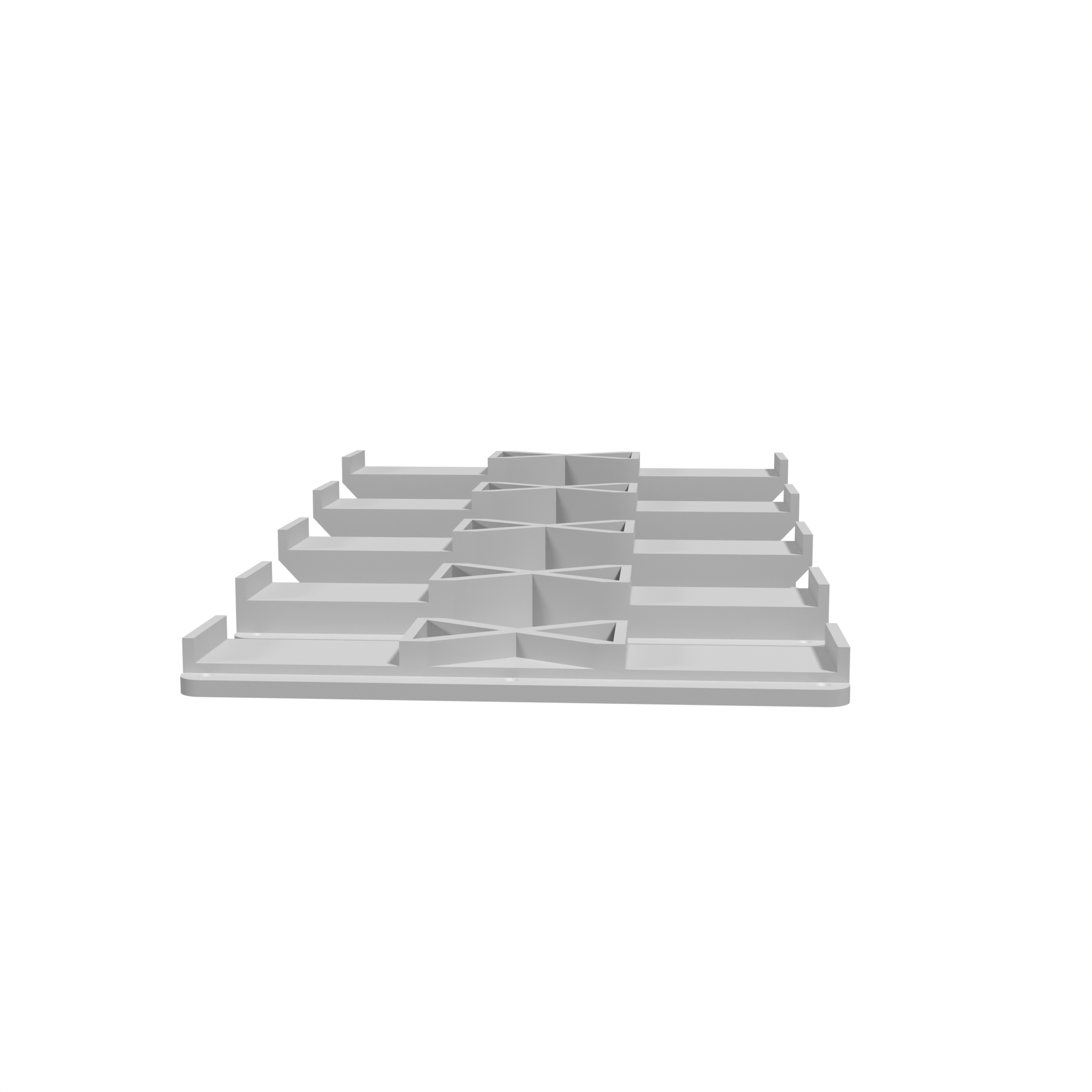 Pfeiler - Zweigleisig X-Verstrebung, für Bachmann E-Z Track, Komplettset (13 Stück) plate1-front view