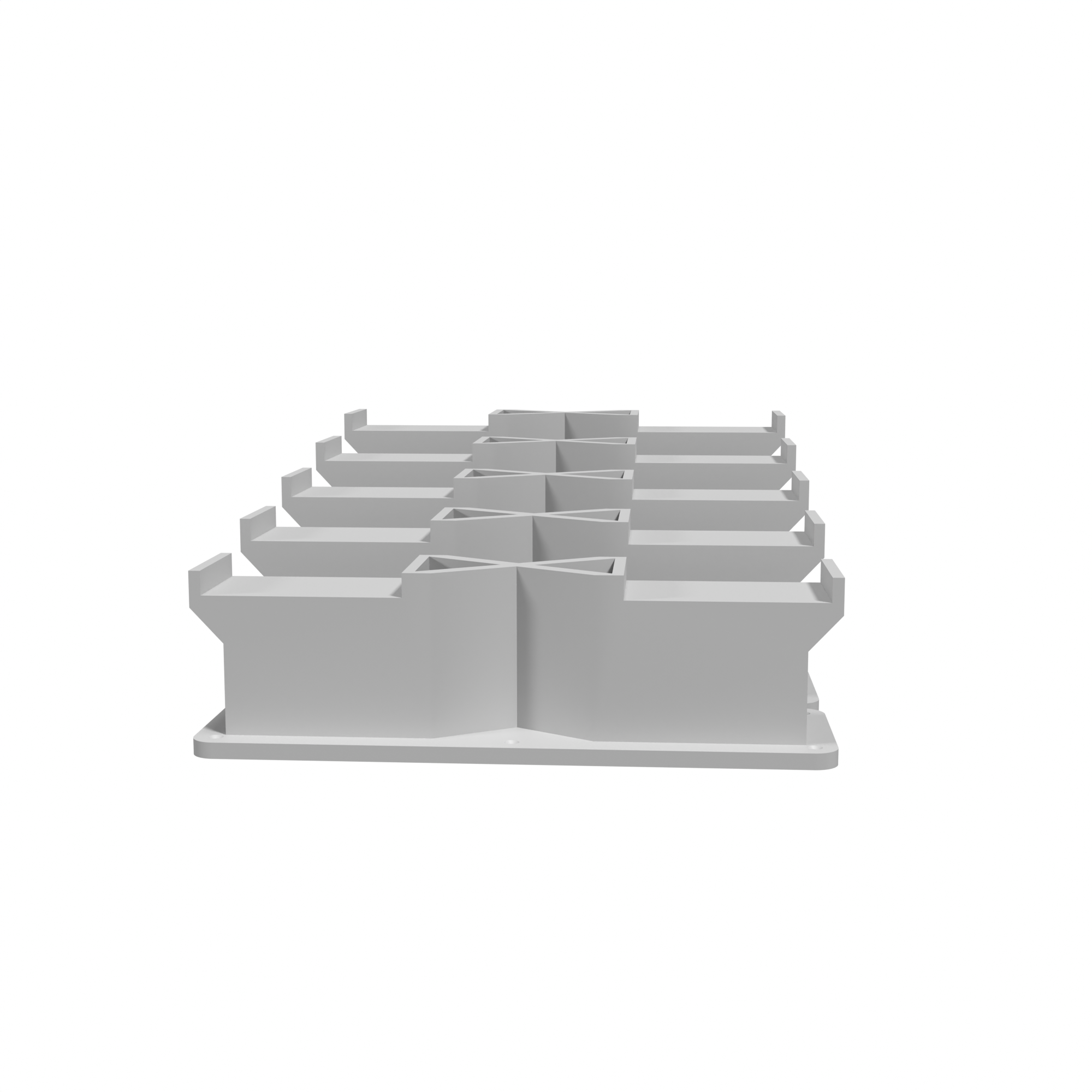 Pfeiler - Zweigleisig X-Verstrebung, für Bachmann E-Z Track, Komplettset (13 Stück) plate2-front view