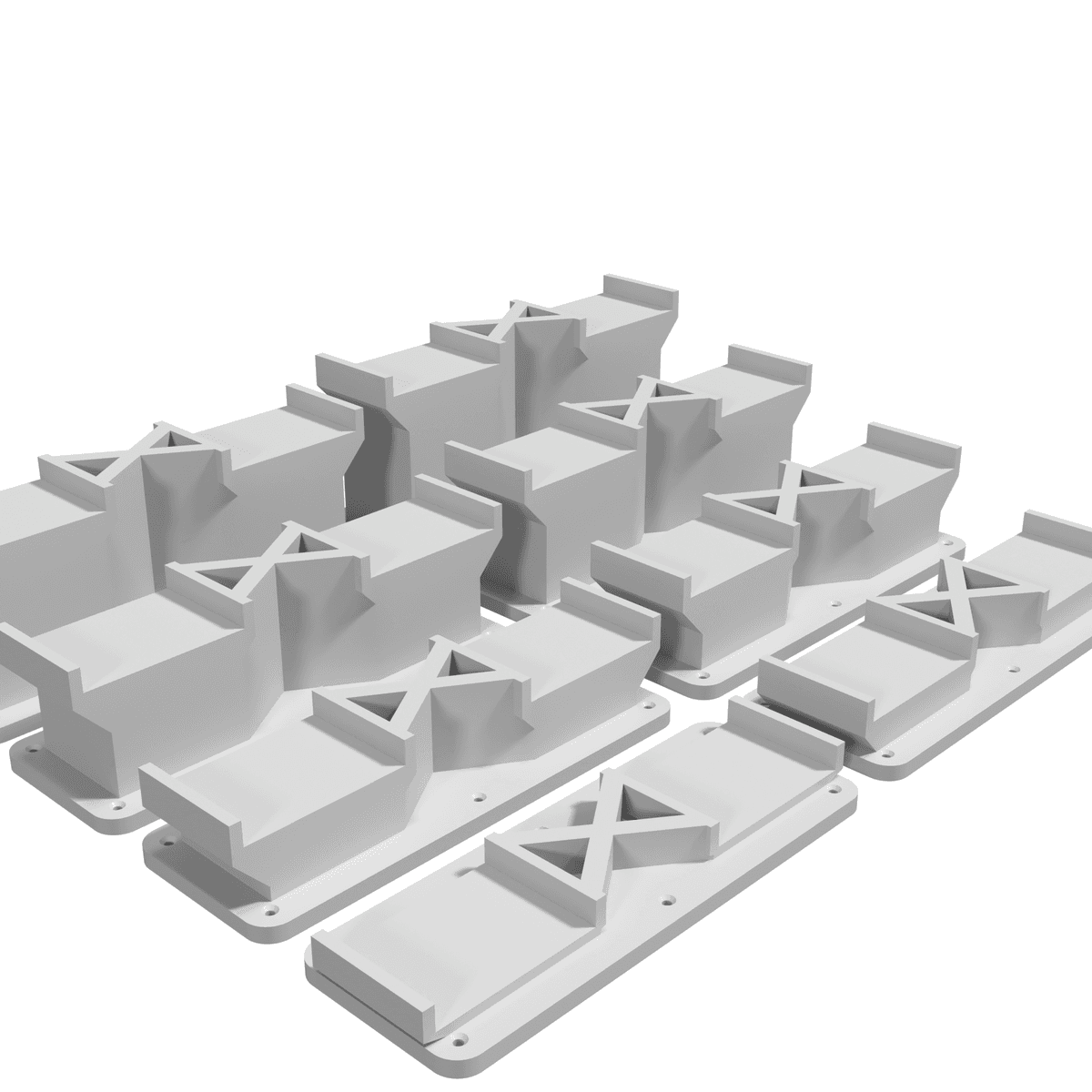 Pillar - Dual Track, X-Brace, Full Set (13 pieces) plate1-detail view