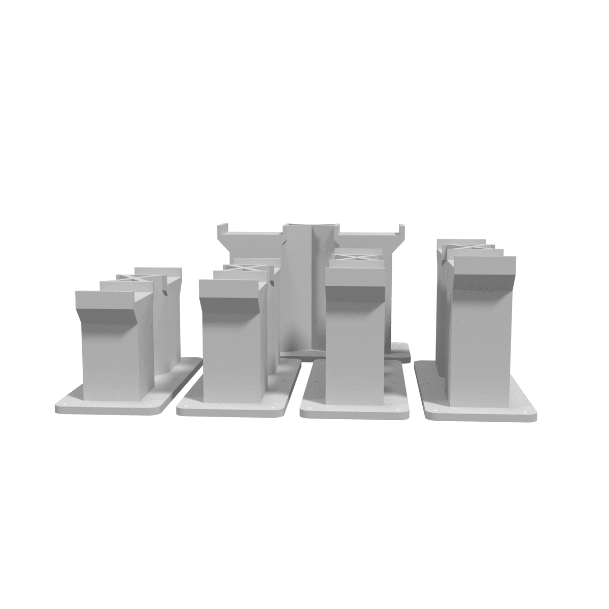 Pillar - Dual Track, X-Brace, Full Set (13 pieces) plate2-front view