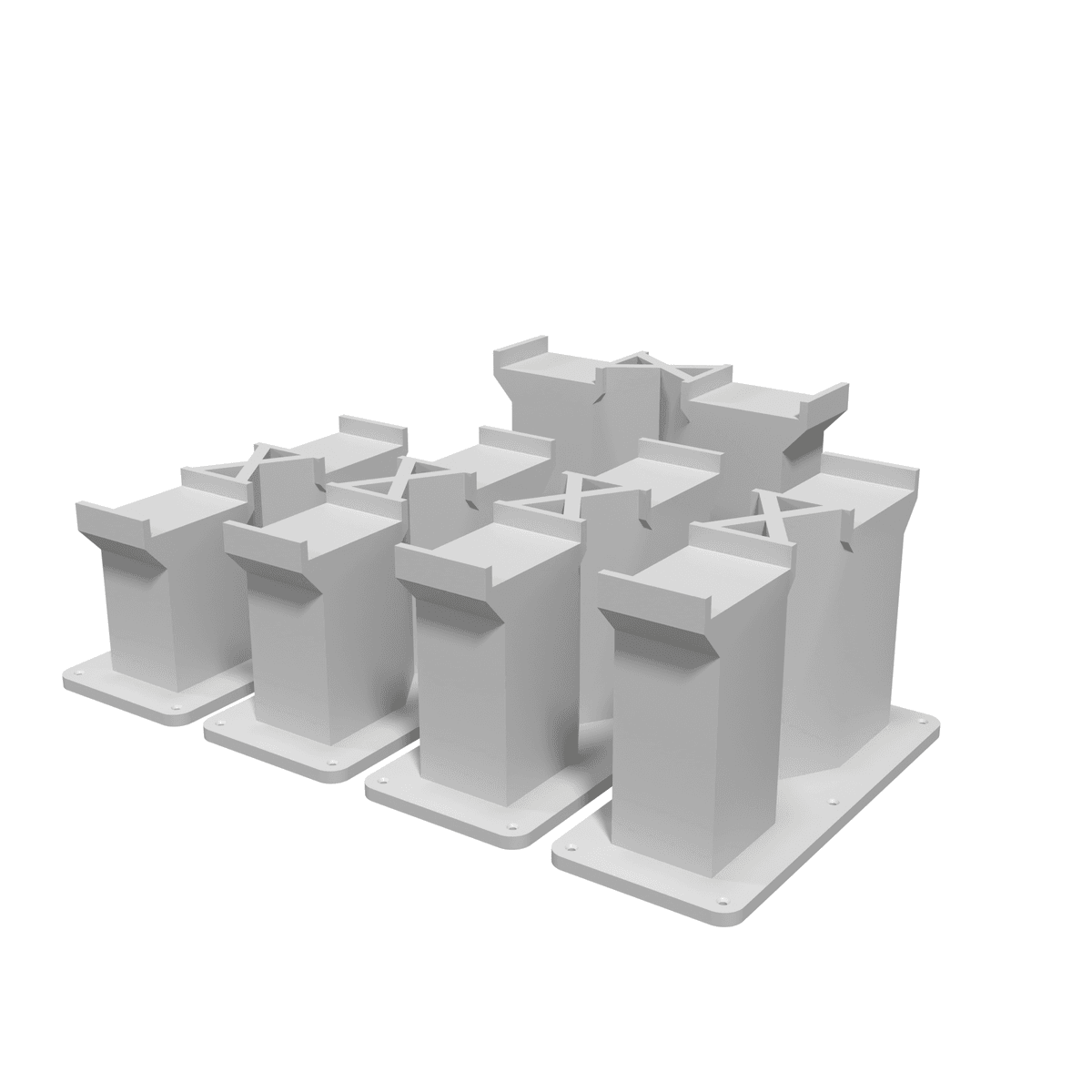 Pillar - Dual Track, X-Brace, Full Set (13 pieces) plate2-hero view