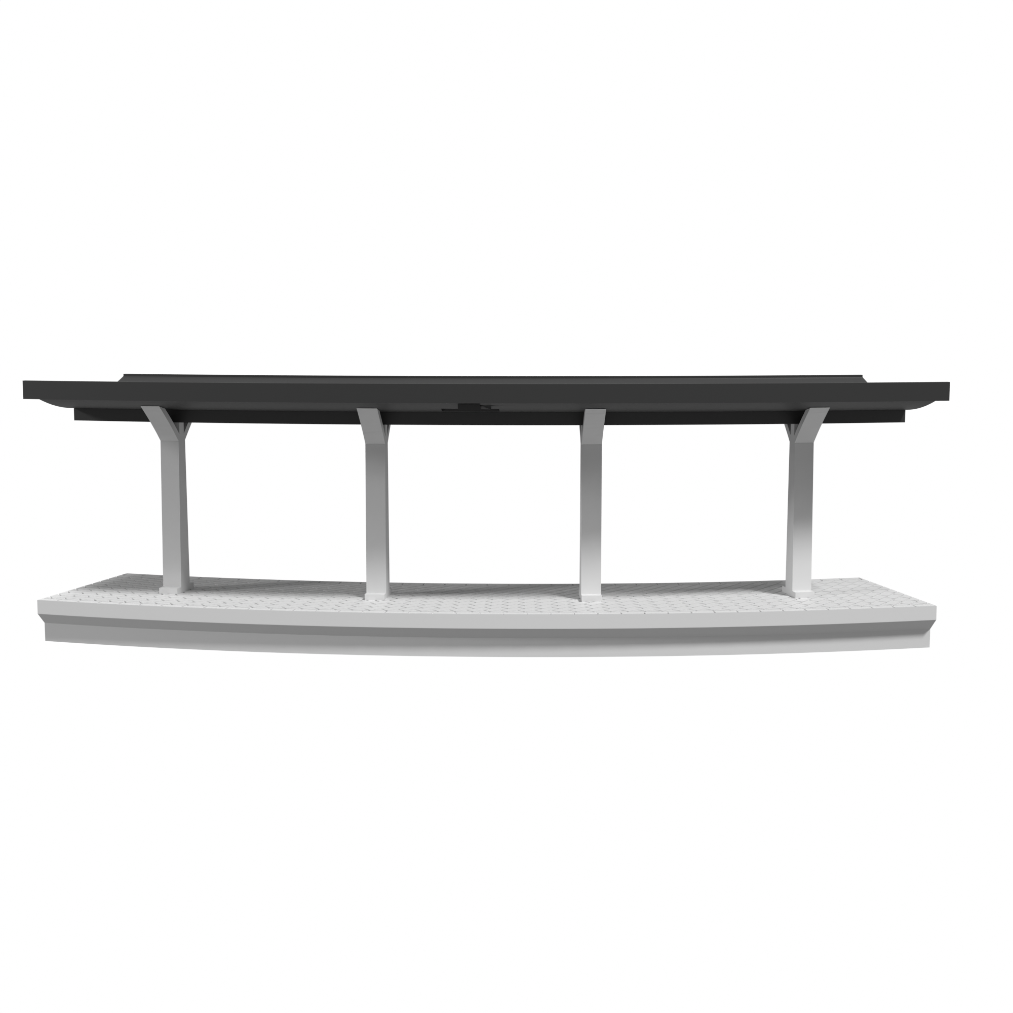 Modular Station, Curved 18 in, for Bachmann E-Z Track front view