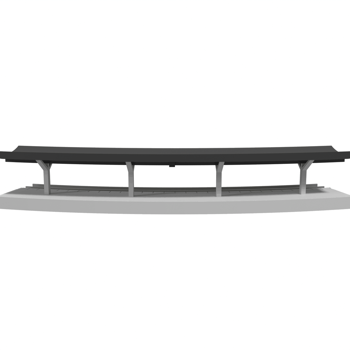 Modular Station, Curved R381 Outer, N Scale, for Kato Unitrack front view