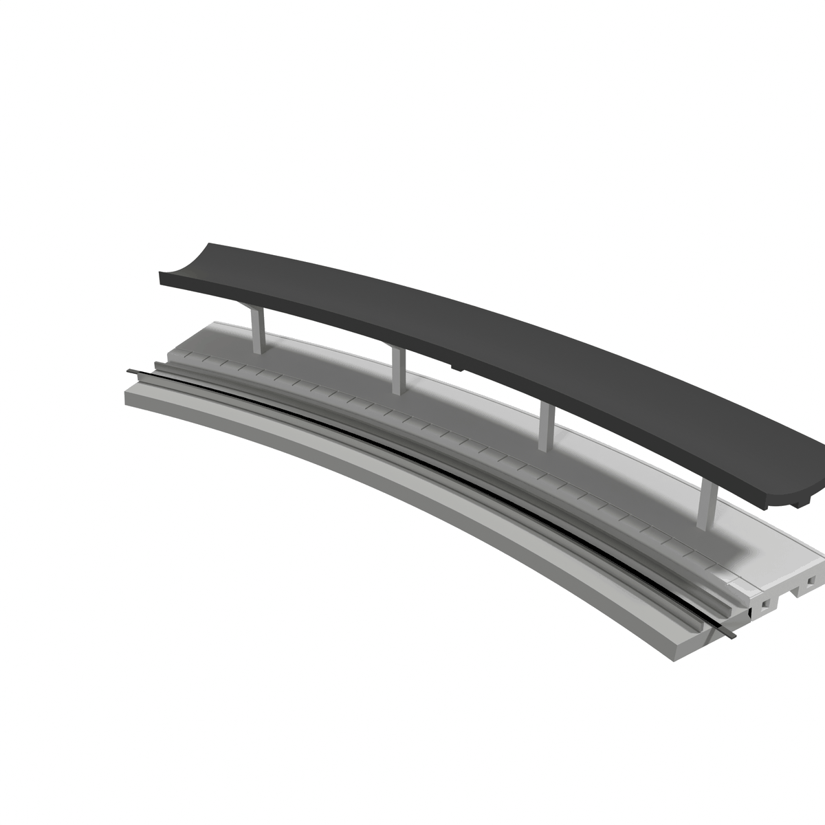 Modular Station, Curved R381 Outer, N Scale, for Kato Unitrack