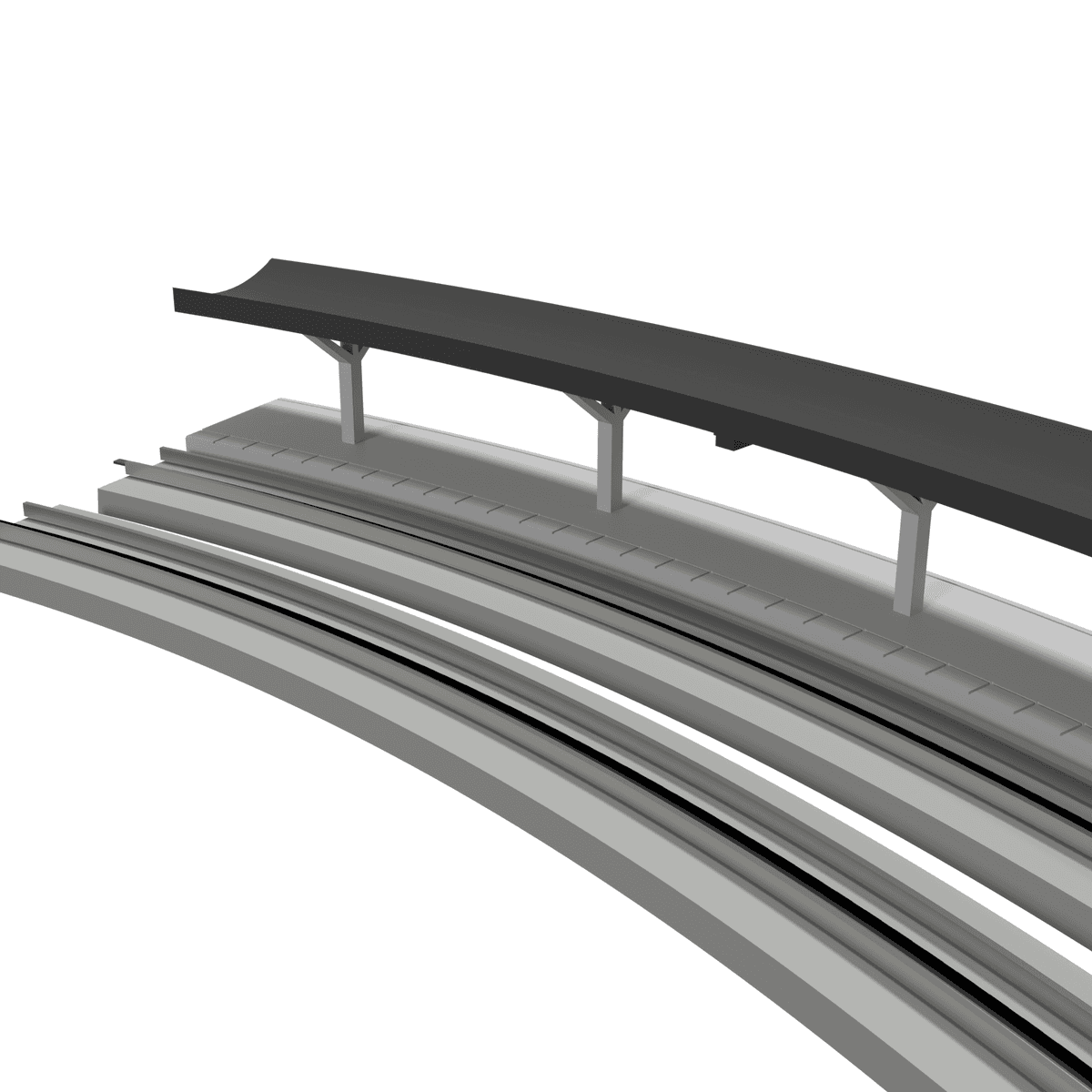 Modular Station, Curved R414 Outer, N Scale, for Kato Unitrack detail view