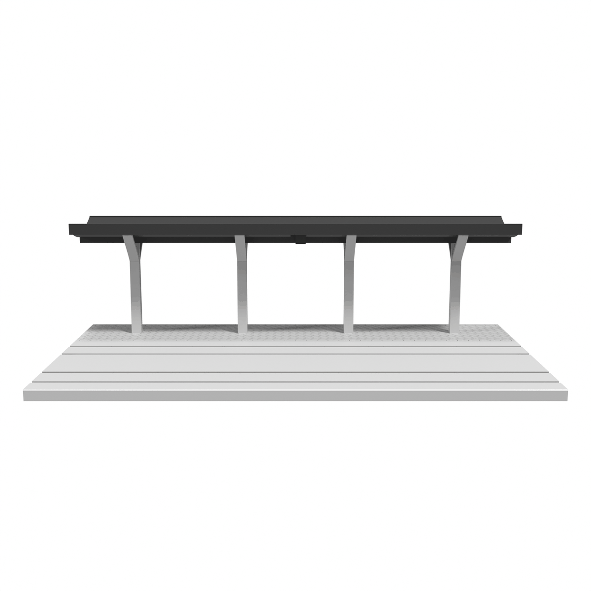 Modular Station, Straight 9 in, Dual Track, for FLEX Track front view
